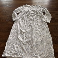 Eileen West Women s Medium 100 Cotton Blue Floral Lace Trim Nightgown Sleepwear
