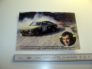 Orig. Karte Card Opel Kadett GT/E 16V Rallye Portugal 1977 Franz Wittmann RAR