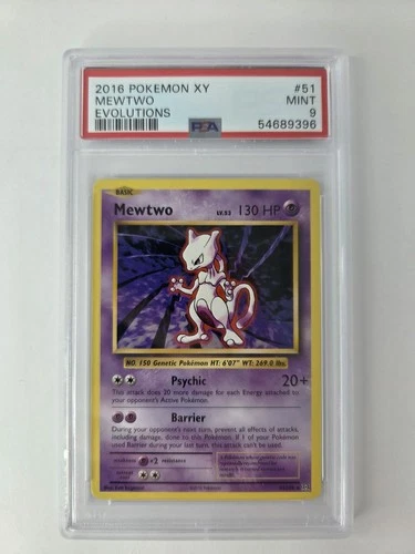 2016 Pokemon XY Evolutions Mewtwo NON-HOLO Rare 51/108 PSA 9 MINT