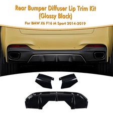 Heckstoßstange Diffusor Spoiler Lippe Für BMW X6 F16 M Sport 2014-2019 Schwarz