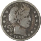 1896 O Barber Silver Quarter VG Very Good Details 25c Coin SKU:I22676