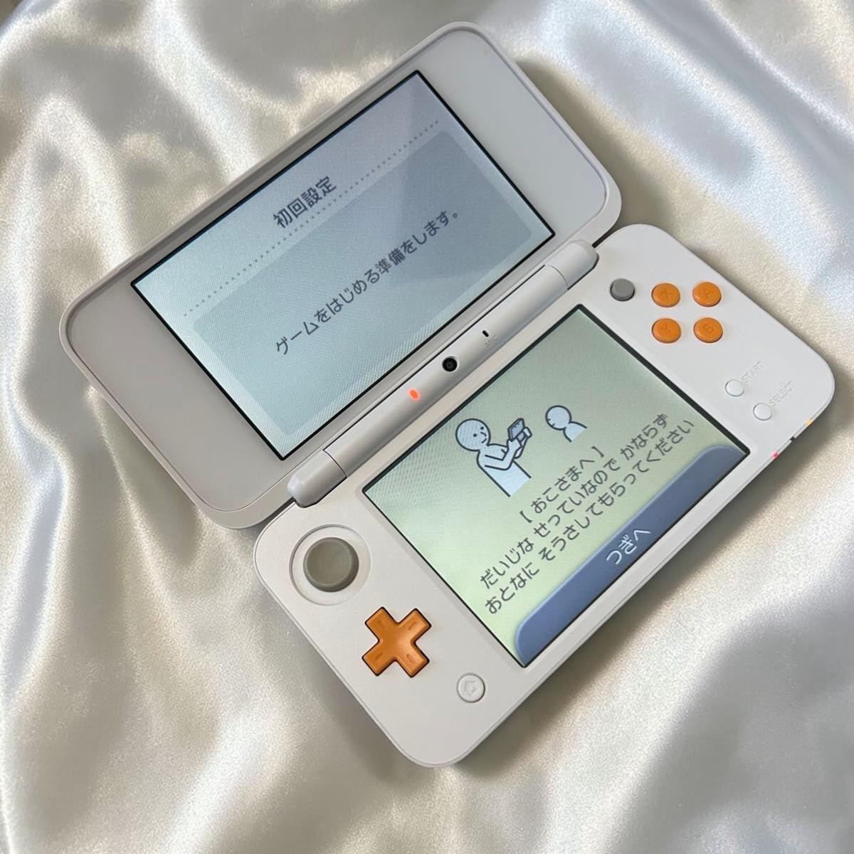 EXC] New Nintendo 2DS XL LL White Orange Console Stylus Tested