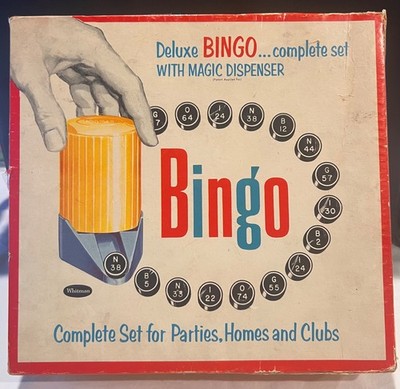 Vintage 1957 Deluxe Bingo Set with Magic Dispenser Whitman