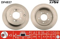 2X TRW DF4937 Bremsscheibe FüR KIA Hyundai