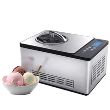 Ice Cream Maker Machine & Yogurt Automatic 2 Qt. with Built-In Compressor, LC...