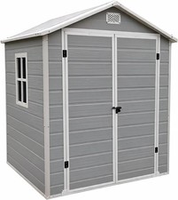 6 x 4.4 FT Resin Storage Shed with Floor Outdoor Garden Tool Shed with Lockable