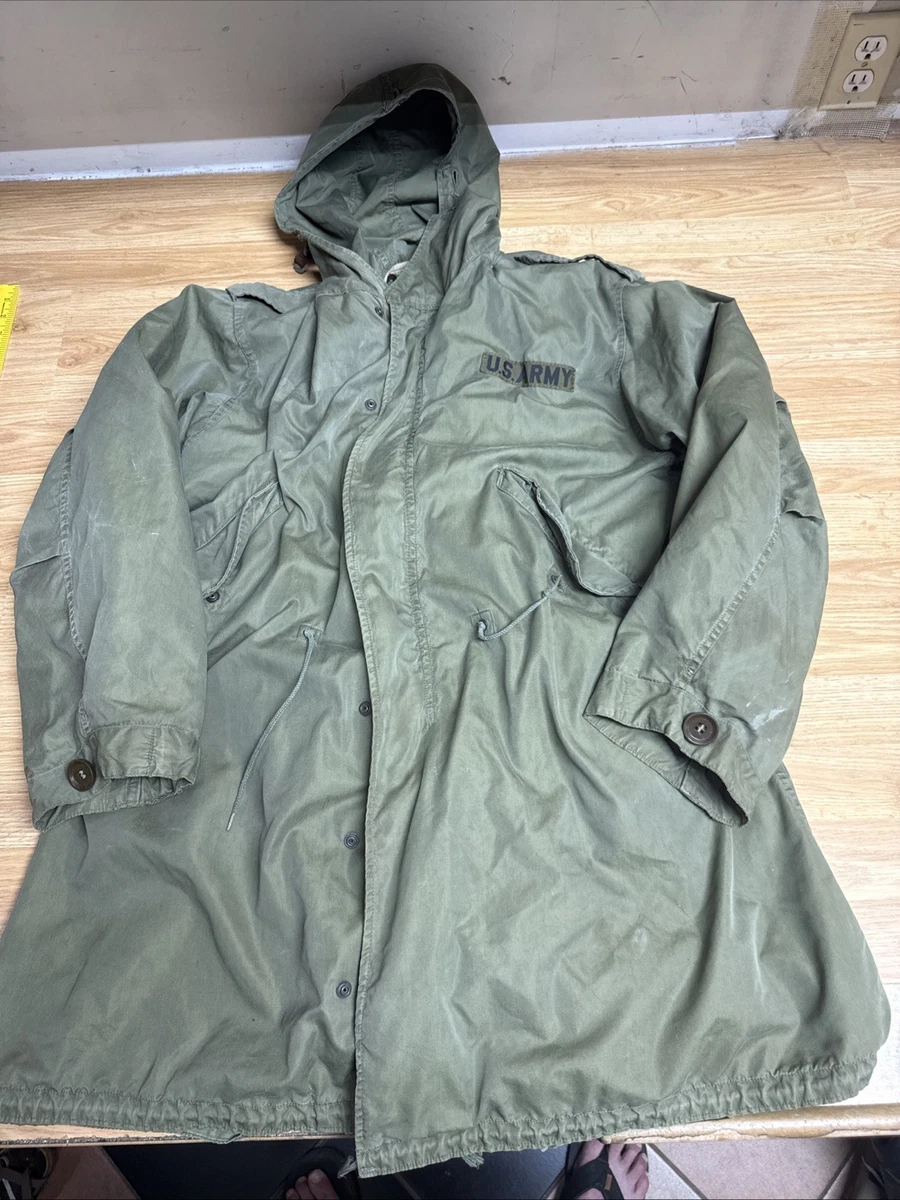 Vintage 50s Military M51 Fishtail Parka w Liner Mens Small OG-107