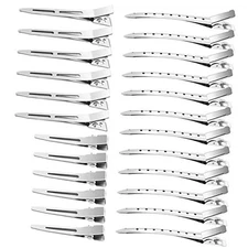 65Pcs Duck Billed Hair Clips for Styling Sectioning, Metal Silver Alligator 