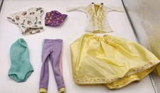 Lot Of Vintage Barbie Clothes-Bathing Suit, Skirt, Pants And 3 Tops