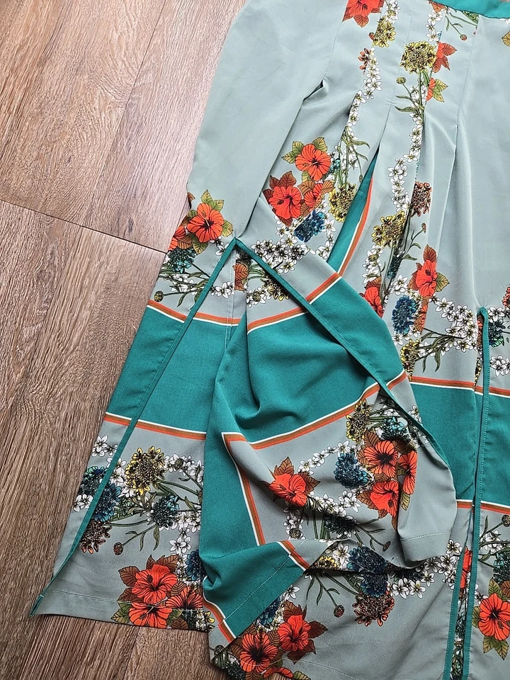 Sandro Paris Women's Maxi Dress Womens 38 US 6 Medium Green Floral - Image 4 of 4