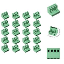 20pcs 4 Pin 5.08mm Pluggable PCB Angle Screw Terminal Block Plug Connectors 300V