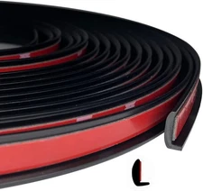 Automotive Door Edge Trim Molding Kit with Tape, L Shaped Lip 26Feet, Black 