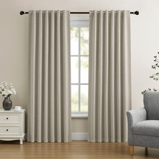 Dreaming Casa 100 Blackout Curtains 96 Inches Long, Linen Textured Window Tr...