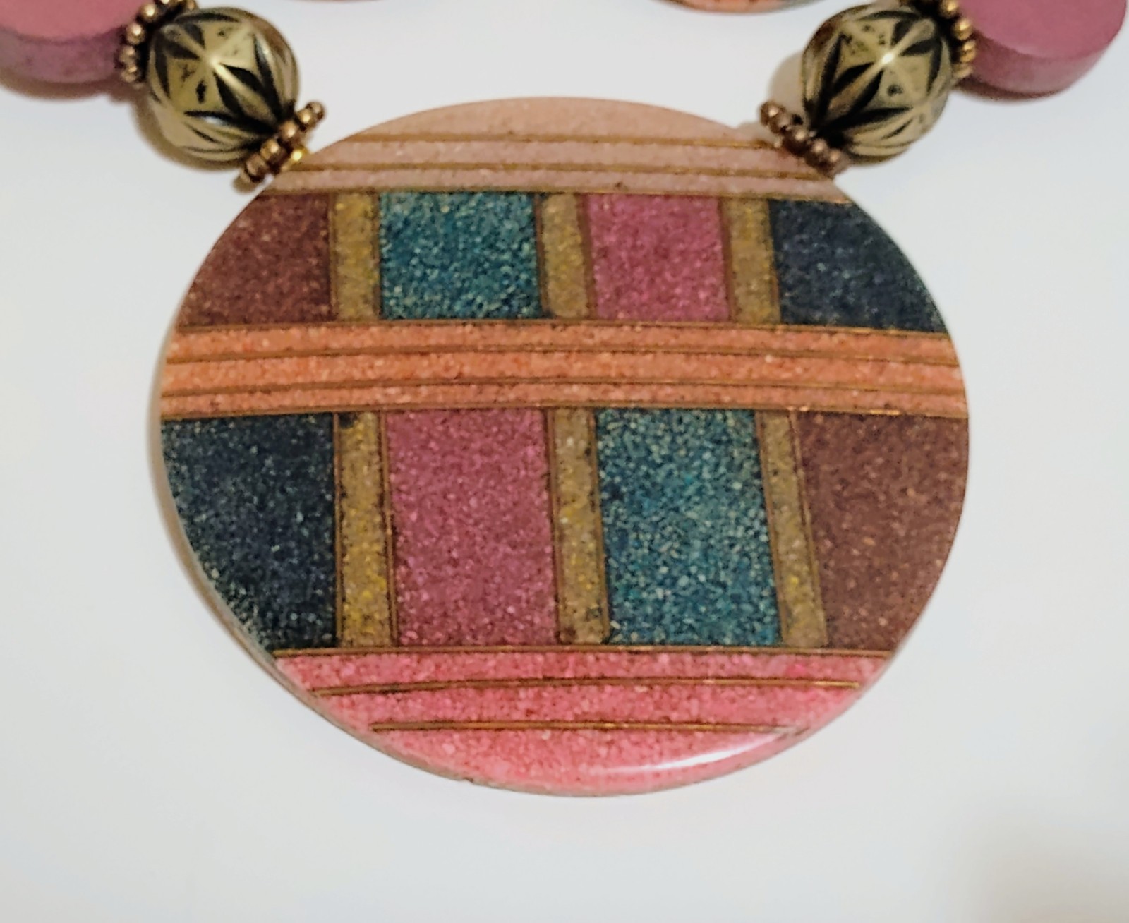 Vintage Lee Sands Earrings Necklace Set Chunky 80s Geometric Designer Statement  thumbnail 10