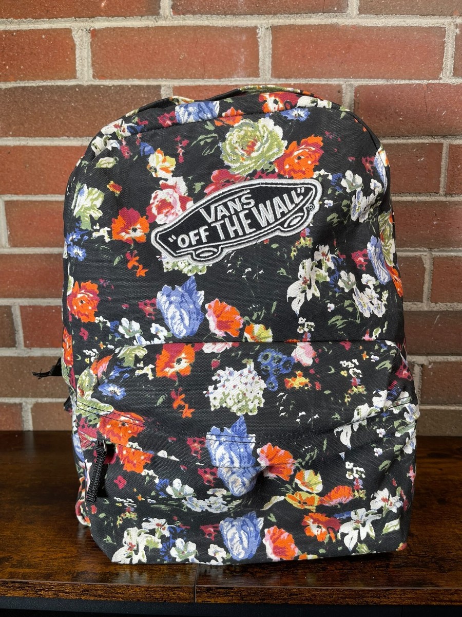 VANS Off the Wall Floral Print Backpack Black