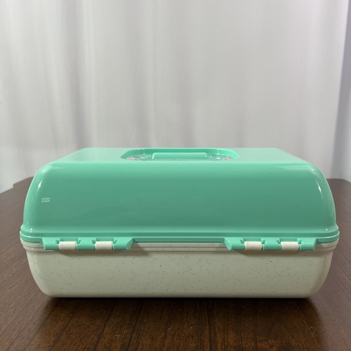 Ulta Beauty CABOODLES Box blaugrün & weiß funkelnder Griff Make-up Aufbewahrung 12 Zoll x 6 Zoll - Bild 5 von 11