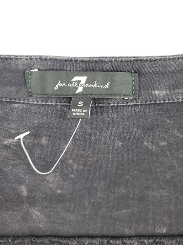 7 For All Mankind Donna Camicia Camicetta Top 70018 Larga Cotone Nera TAGLIA S - Foto 3 di 11