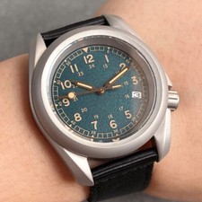 NEW Retro Military 40mm Cyan Dial 20ATM fit Japan NH35A Automatic Watch for Men