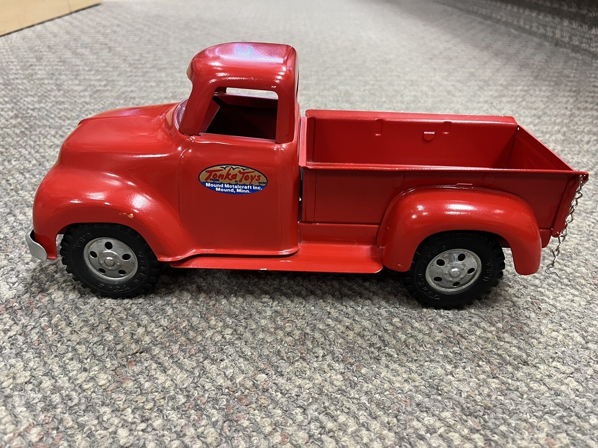 Tonka 1955 Stepside Pickup JACK Vintage Tonka Toys Pressed Steel Red 1955 Red Ford Pick Up