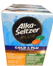 Alka-Seltzer Plus Power Max Gels Cold/Flu Day/Night 36 Liquid Gels 6/26-3 Box's