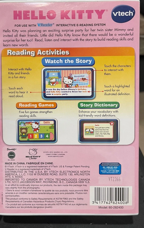 VTECH V.Reader 2 Game Lot Disney Princess, Hello Kitty Ages 3-5 - Image 3 of 4