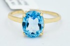 GENUINE 2.84 Cts BLUE TOPAZ  RING 10K YELLOW GOLD - Free Appraisal - NWT