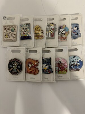 Disney Parks Mickey Around The World Showcase 11 Pin Set Epcot Complete