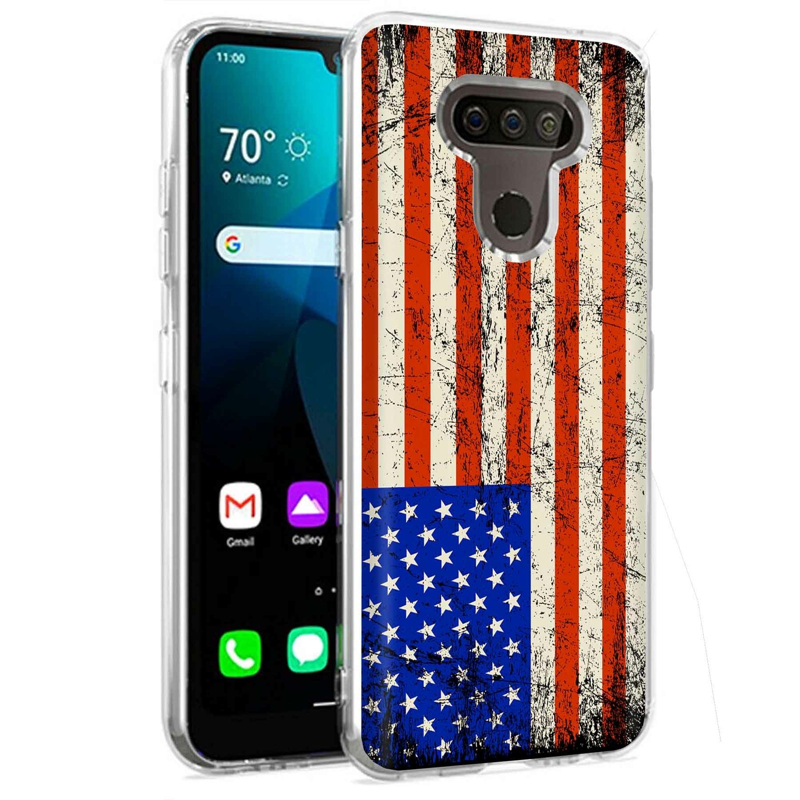 Funda de teléfono para LG Harmony 4, Premier Pro Plus, K41, impresión Old Flag America