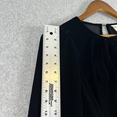 The Vampire's Wife X H&M Dress Women Large Black Velvet Long Sleeve Ruffled NWT - Picture 6 of 14