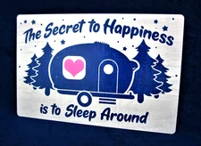 SECRET TO HAPPINESS - Full Color Metal Sign - Man Cave Garage Bar Pub Wall Décor