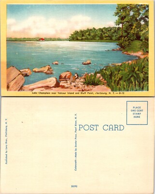 Lake Champlain Valcour Island Bluff Point Plattsburg New York NY Postcard