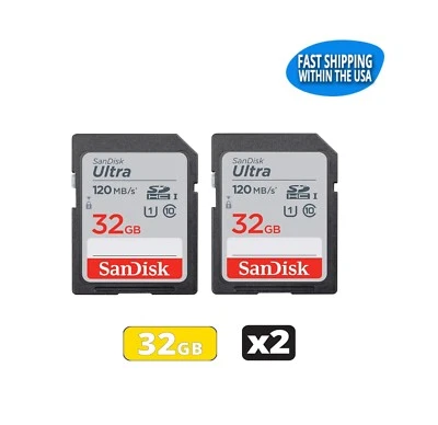 Sandisk Ultra 32GB SD Memory cards for Camera/ Trail Camera / Computers (2 Pack) - Image 1 of 4