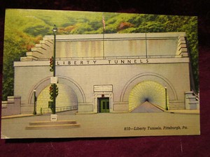 Vintage Pittsburgh, Pennsylvania Postcard "Liberty Tunnels"  Linen c1941