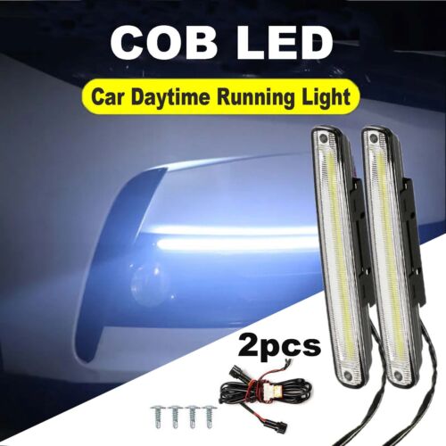Paar Nebelscheinwerfer Auto KFZ COB LED Tagfahrlicht DRL 12V Scheinwerfer Lampe - Bild 1 von 13