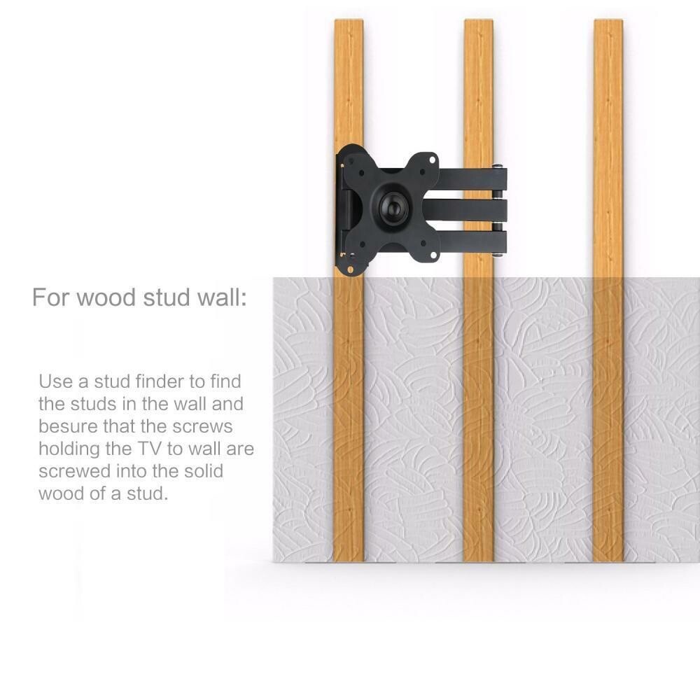 WALI TV Wall Mount Articulating LCD Monitor Full Motion 15 inch Extension Arm