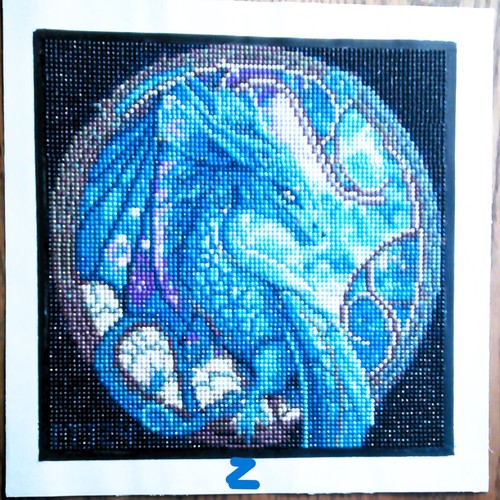 5D Diamant Kunst Gemälde - Drachen 30x30cm (12""x12") - FERTIG - Bild 6 von 16