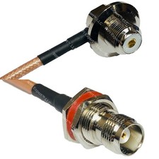 RG400 UHF Female Angle Bulkhead to TNC FEMALE BULKHEAD RF Cable FAST-SHIP LOT