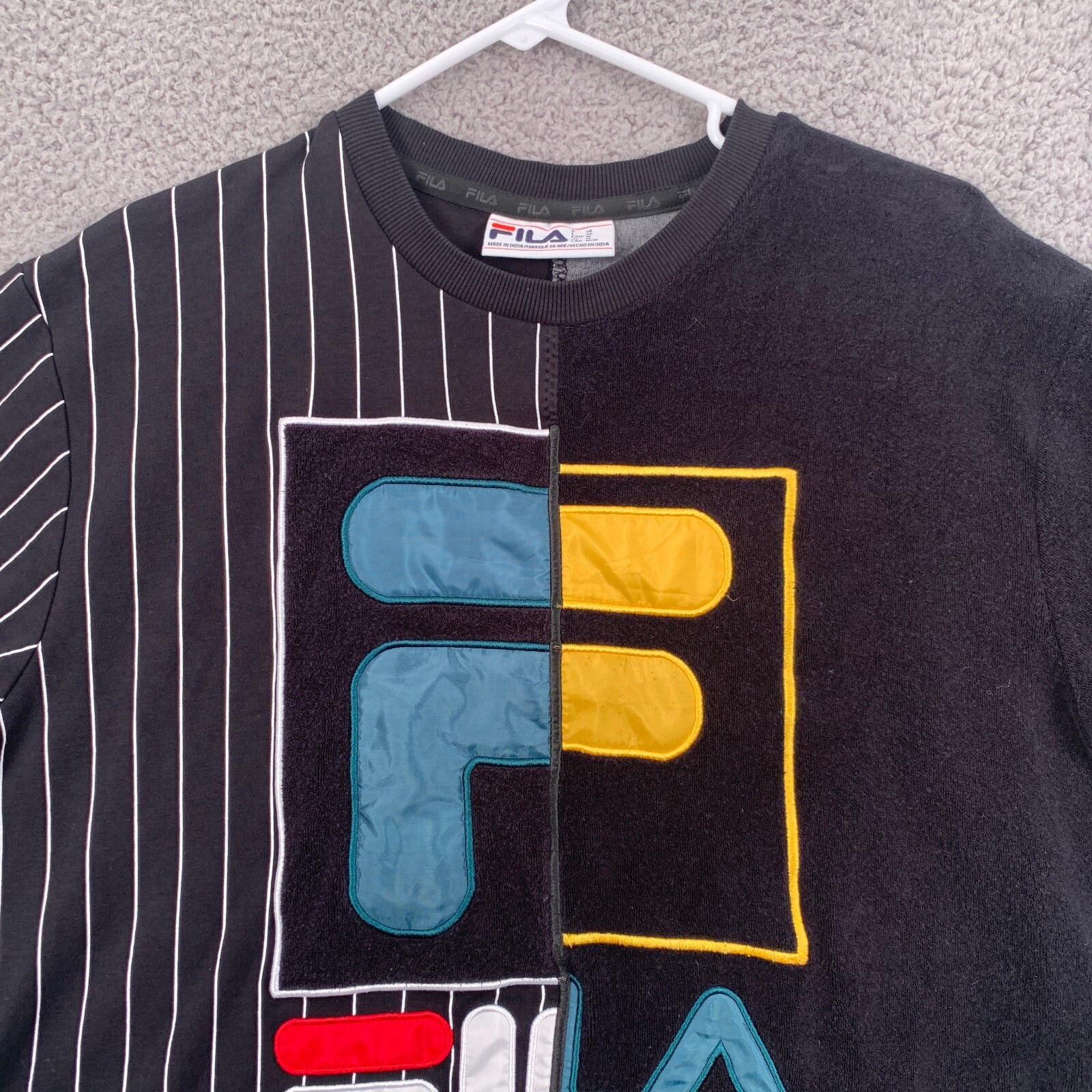 FILA Maglietta Uomo Manica Corta Media M Panno Terry Ricamato Grafica Tee