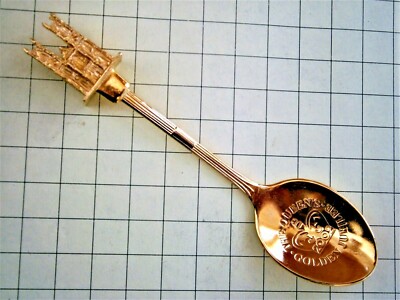 SC726*) Vintage goldfarben Westminster Abbey Jubiläum Souvenir Sammler Löffel