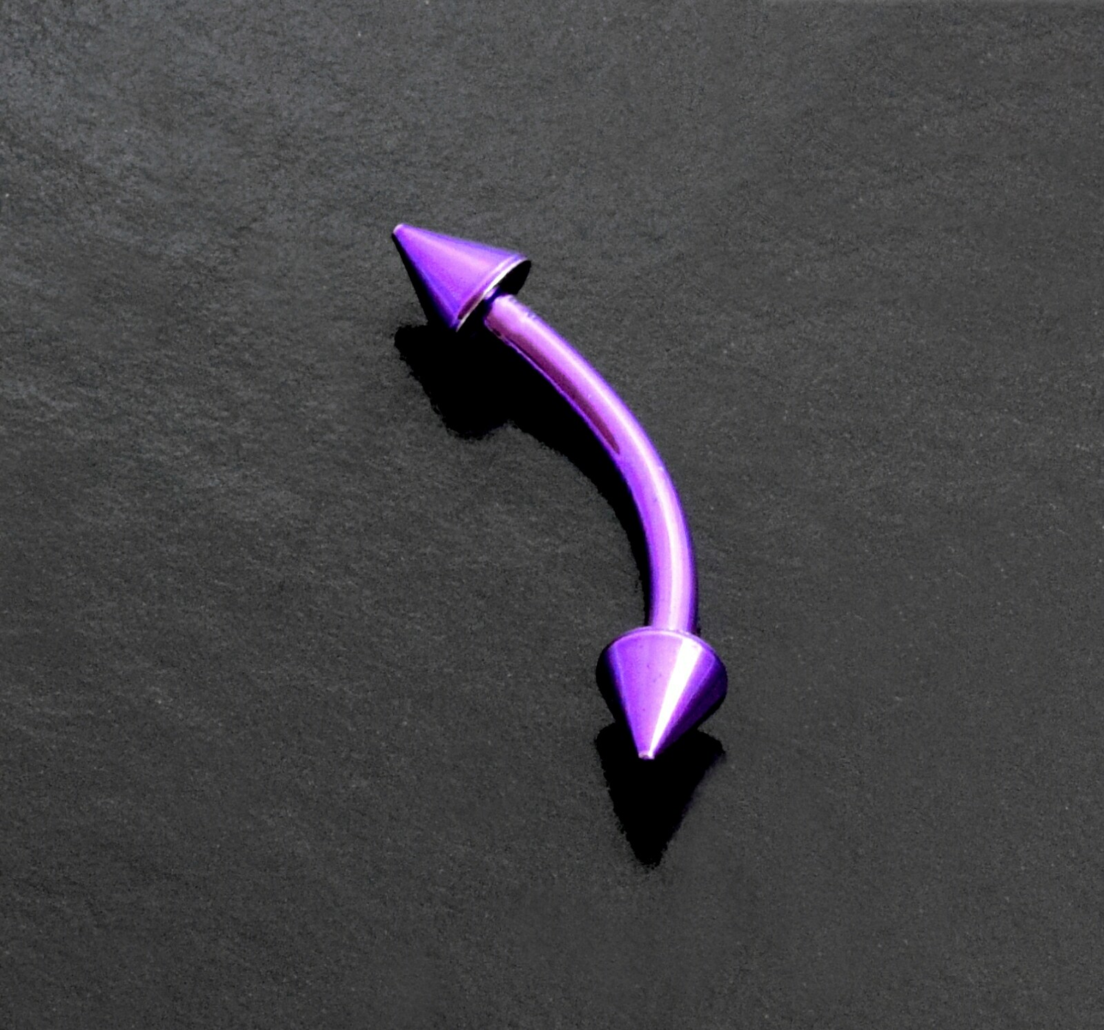 Eyebrow Bar Spiked Anodized Earring Tragus Purple Snug Barbell 16g 8mm
