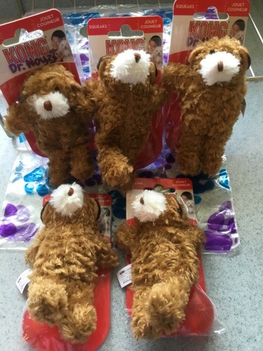 KONG Dr Noys Dog Toy Extra Small Set of 5 , *one bear is missing one squeaker *