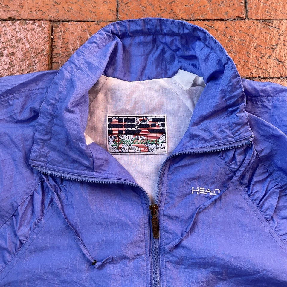 Vintage Team Head Jacket Windbreaker Tennis Racquetball 80s 90s Size Large Blue - Изображение 4 из 4