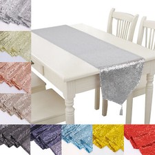 Time to Sparkle 31X230CM Glitter Sequin Tassel Table Runner Wedding Party Decor