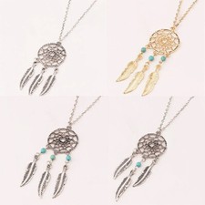 Dream Catcher Necklace Native Jewelry Silver Look Pendant