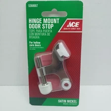 ACE Hinge Mount Door Stop for Hollow Core Doors Satin Nickel  #5368667