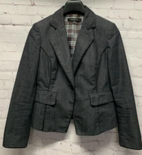 Nine West Size 8 Blazer Jacket Suit Separate Denim-Look Blue Women