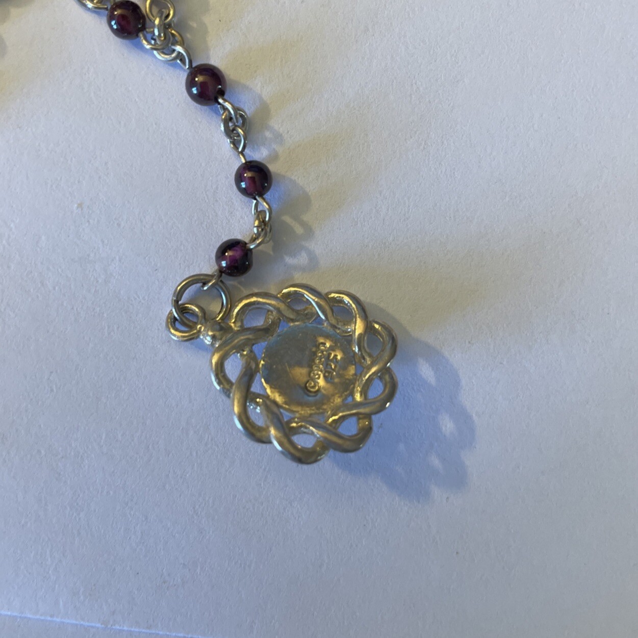 Signed BOCCO Solid 925 Sterling Silver 16" Rosary… - image 6