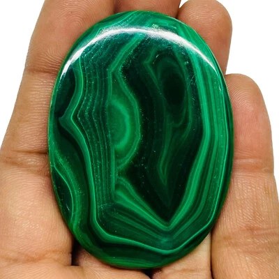 147.20 Cts Natürlich Malachit 56x41mm Oval Cabochonschliff Lose Anhänger Größe - Bild 1 von 4