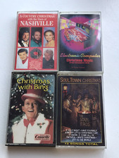 Lot of 4 Vintage Cassette Tapes Music Variety Christmas/ Holiday SOUL/COUNTRY