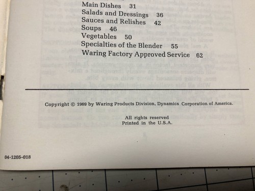 VTG 1969 Your Waring Cookbook~The Pleasure of Blending~7 Speed Blender w/Flash - Picture 4 of 9